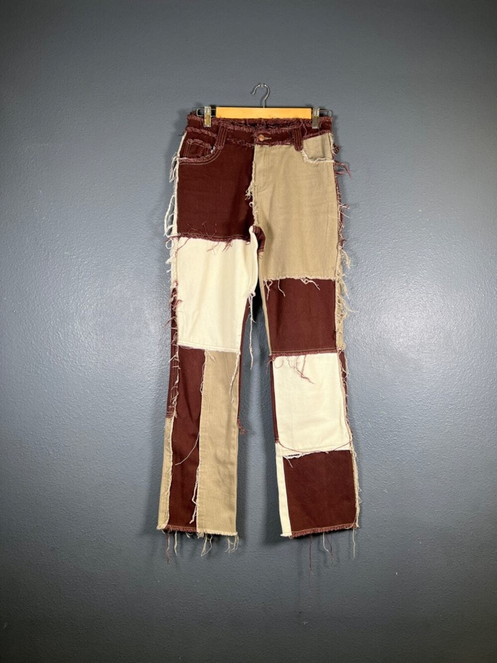 Jaded London Jeans Women's W25 Purple Patchwork Boho Fringe Boyfriend High Rise